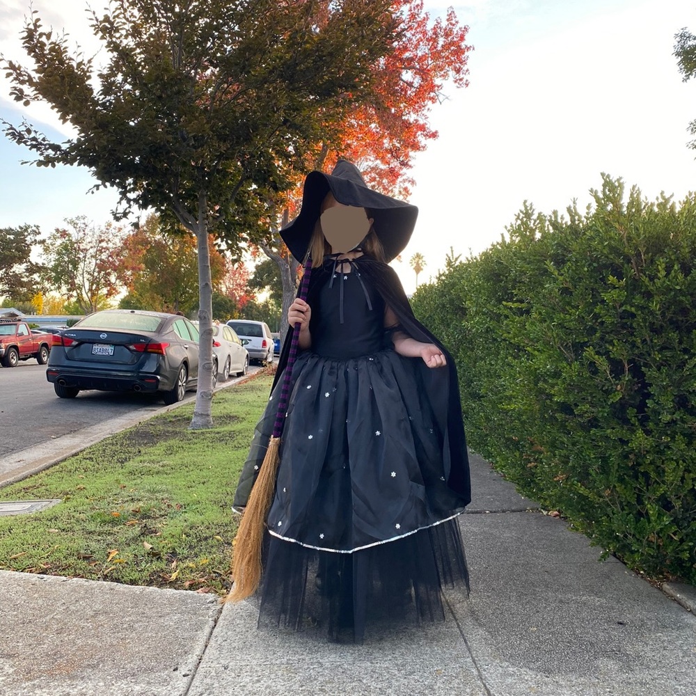 Child's Witch Costume Black Dress & Hat